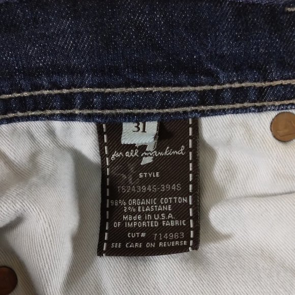 7 For All Mankind Dark Wash Bootcut Jeans Sz 31 - Picture 8 of 8